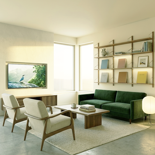 creamy white painted living room