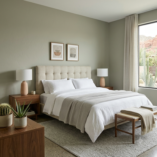 creekside green painted bedroom