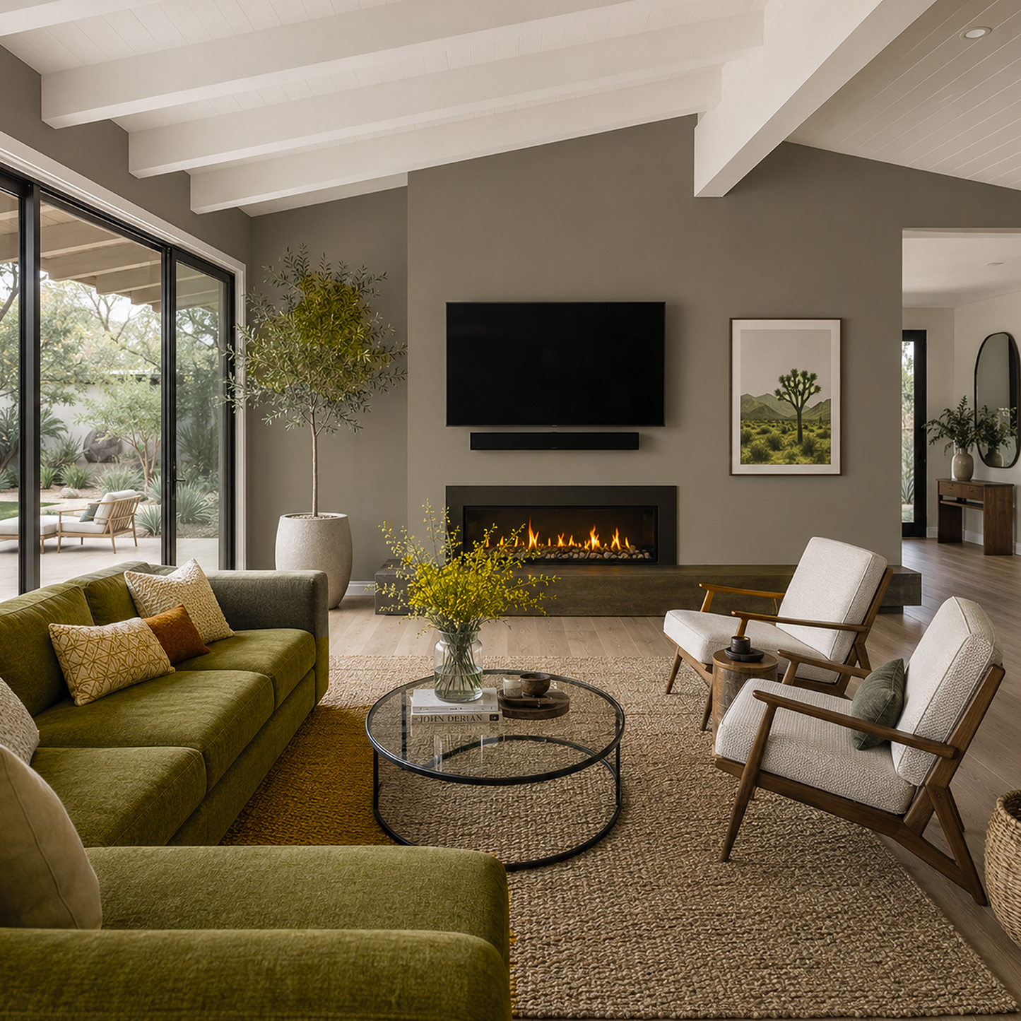 cromwel gray brush painted living room