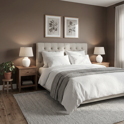 dark chocolate painted bedroom