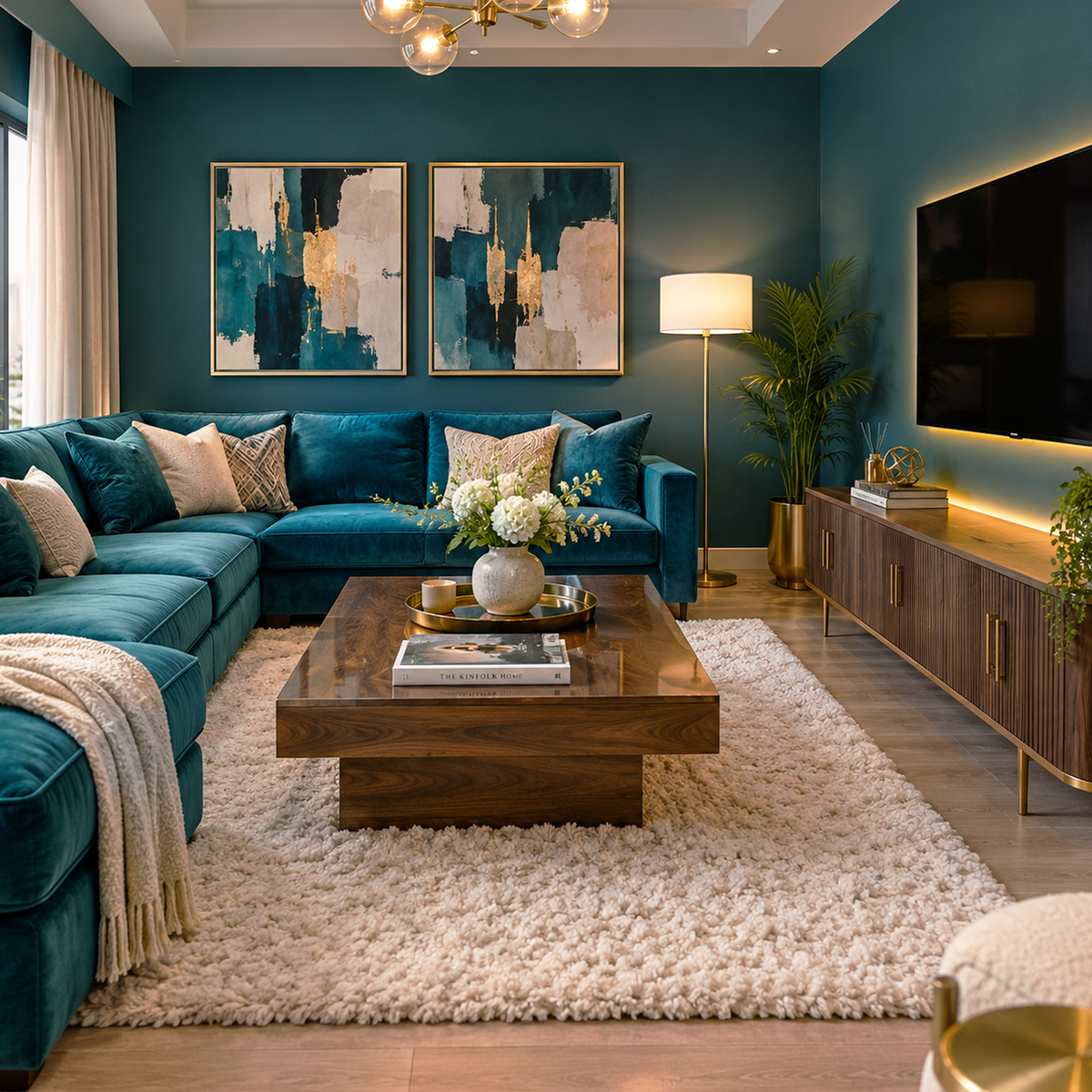 dark harbor painted living room