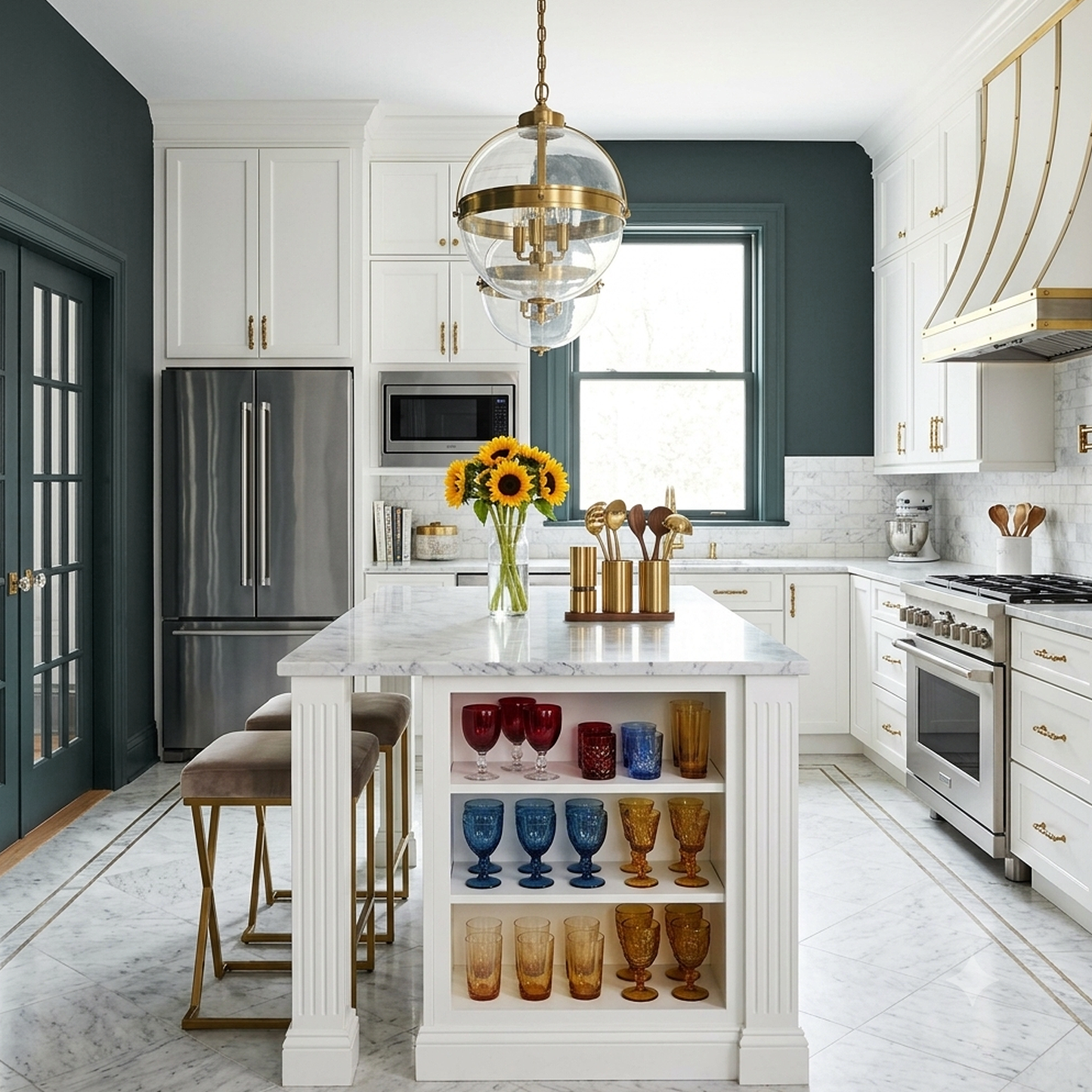 dark pewter painted kitchen