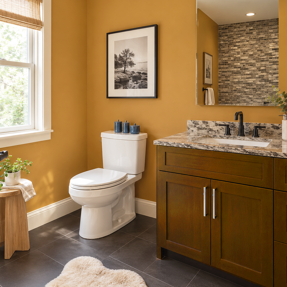 dash of curry painted bathroom