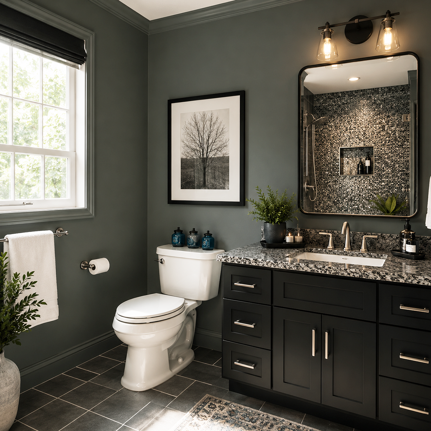deep river painted bathroom