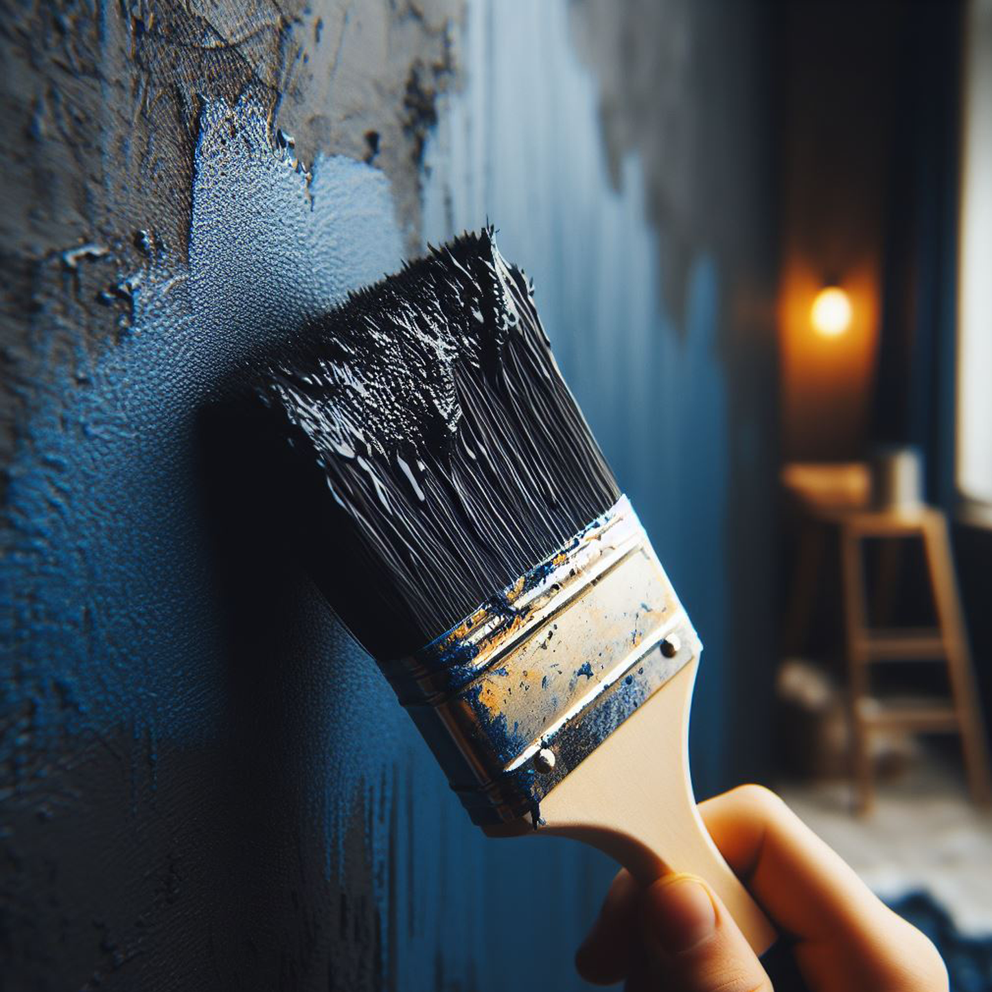 deep royal paint brush