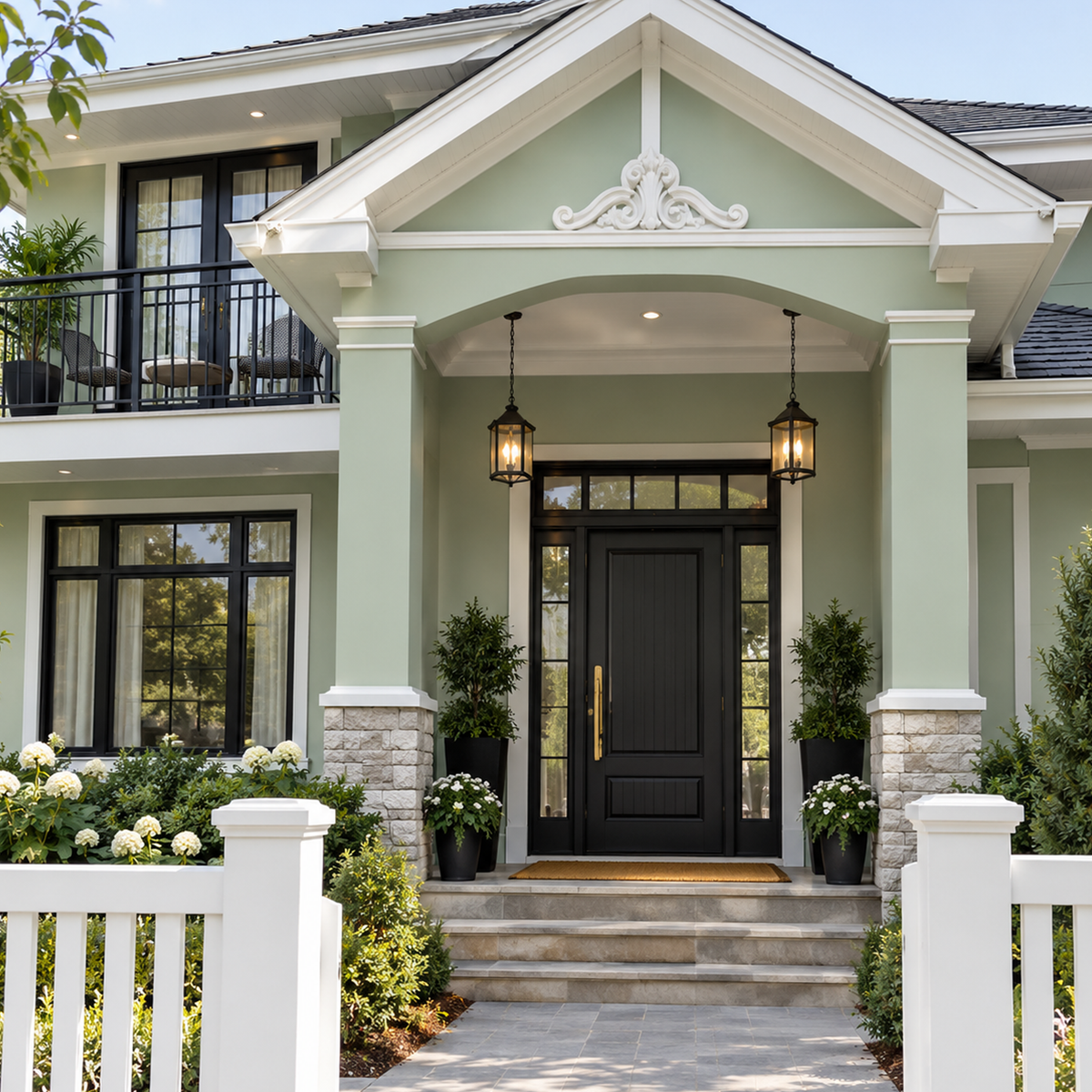 desert green painted entryway