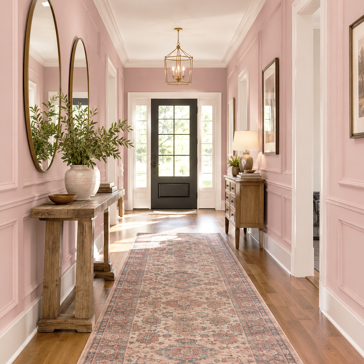 desert rose painted hallway