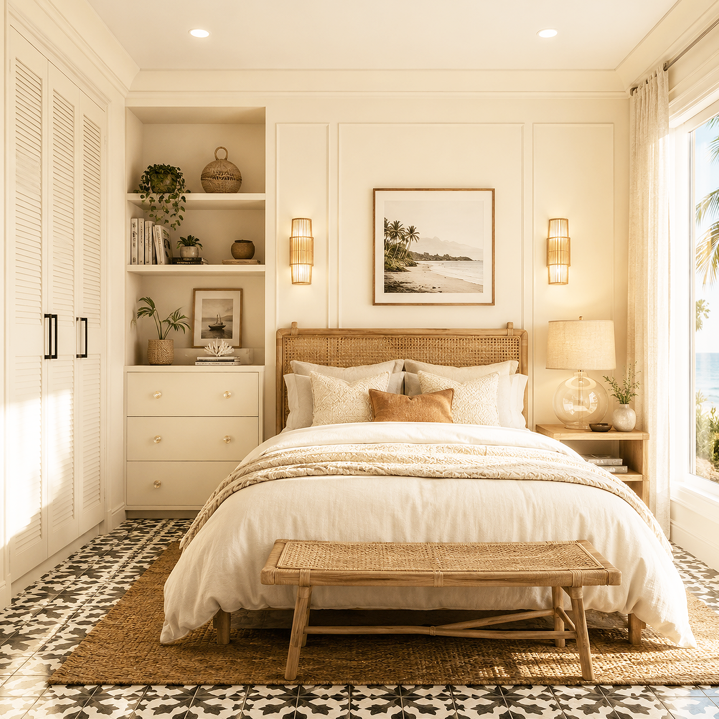 devon cream painted bedroom