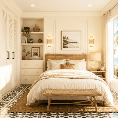 devon cream painted bedroom