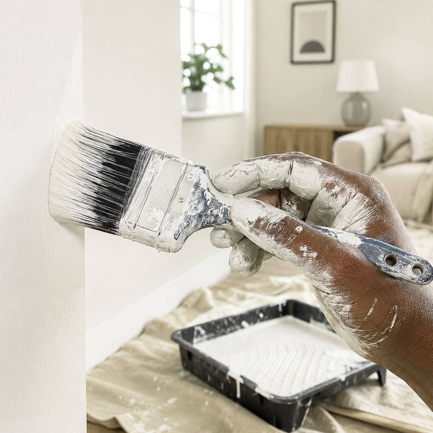 distant gray paint brush