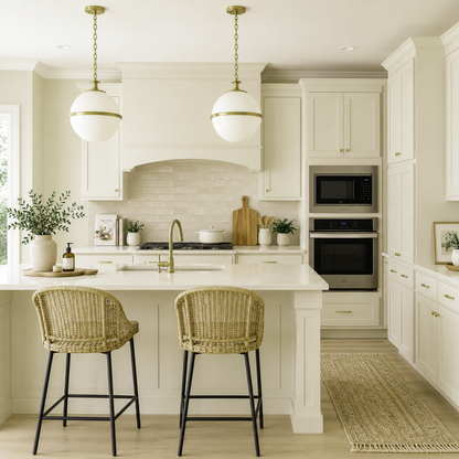 distant gray painted kitchen