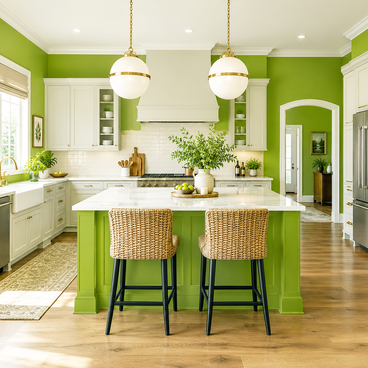 douglas fir painted kitchen