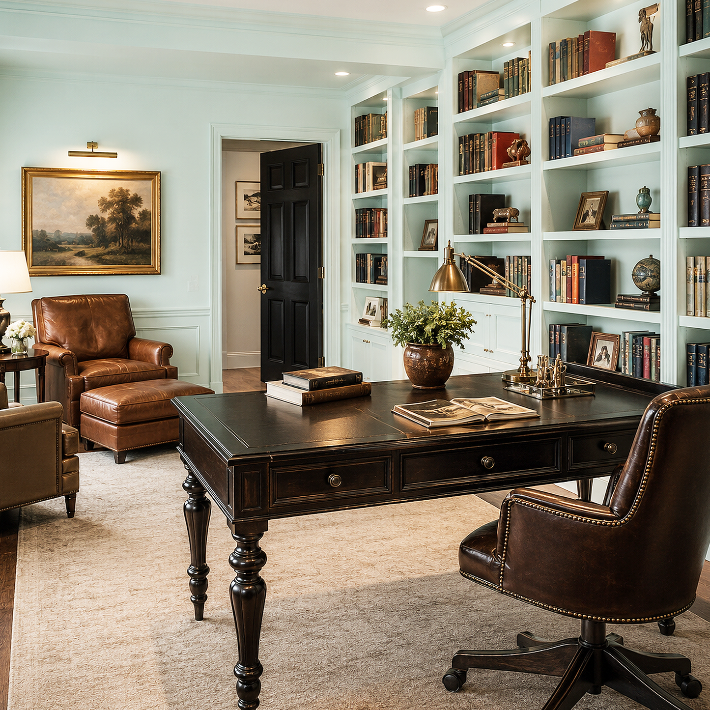ewing blue painted library