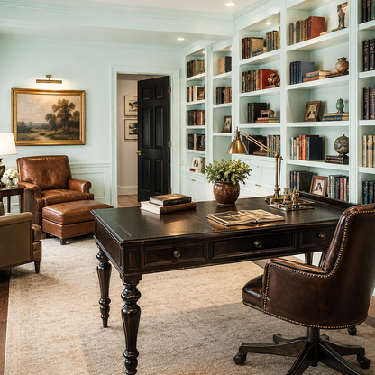 ewing blue painted library