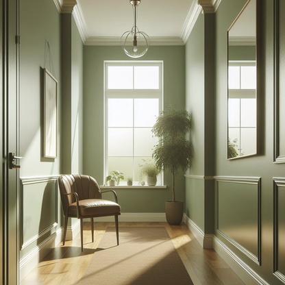 fernwood green painted hallway