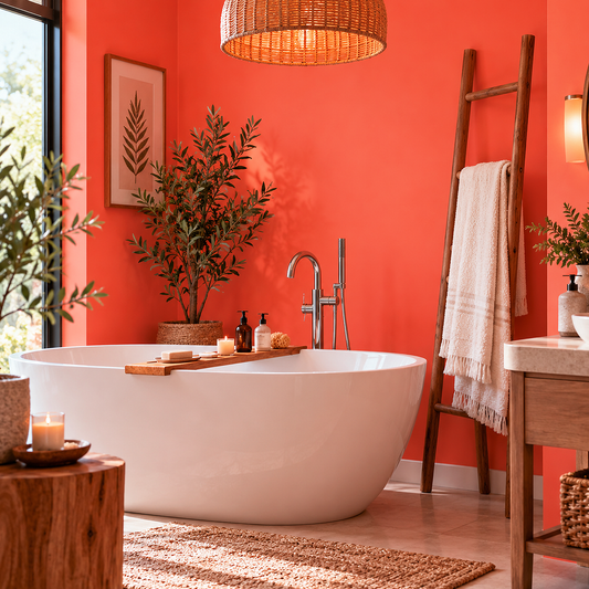 flame painted bathroom