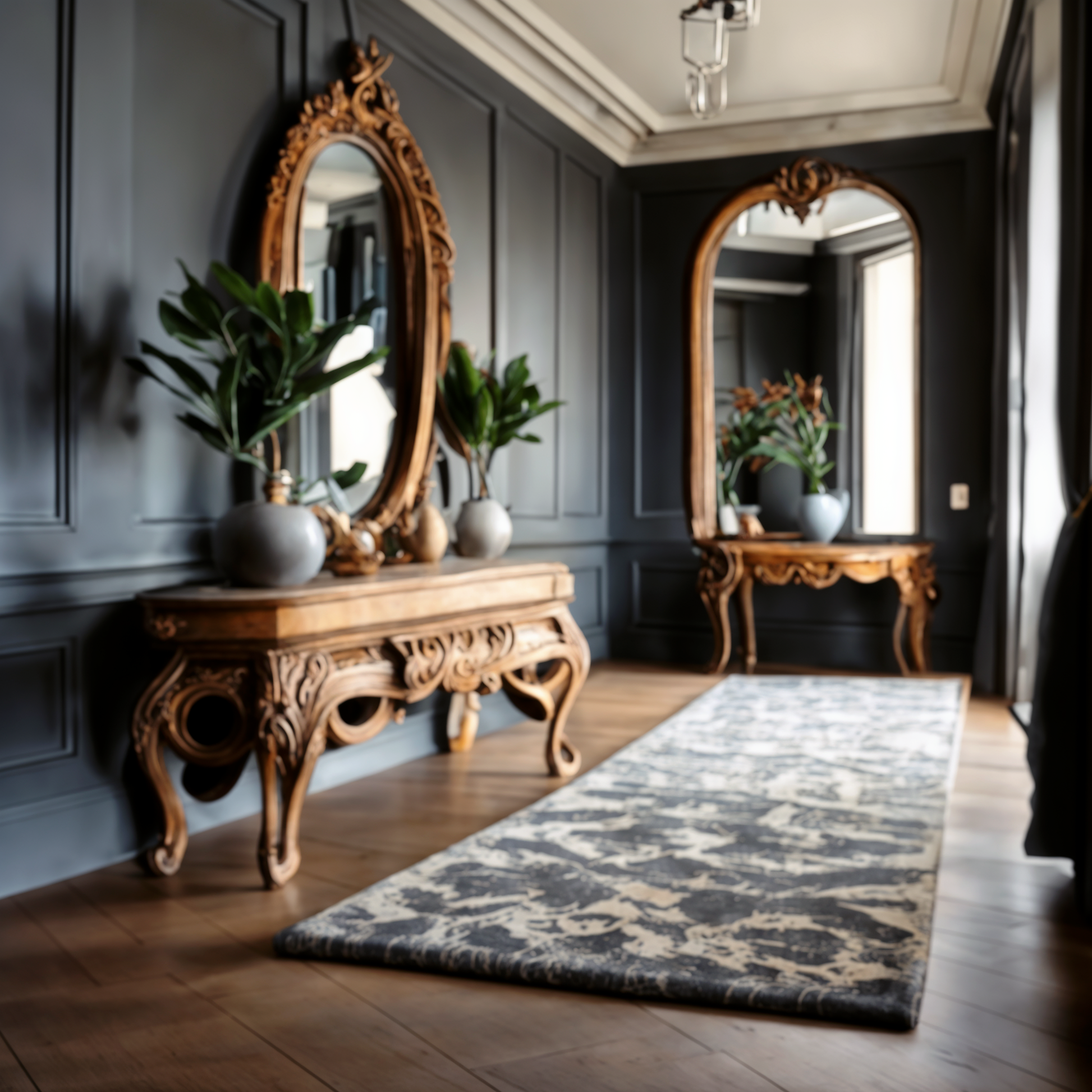 french beret painted hallway