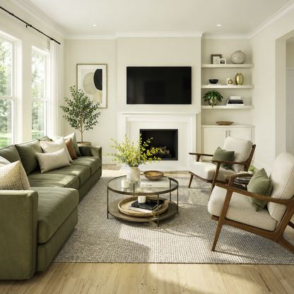 french canvas painted living room
