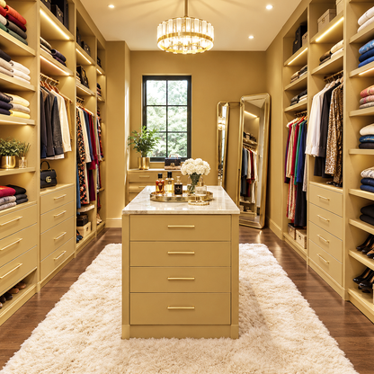 french horn painted walk in closet
