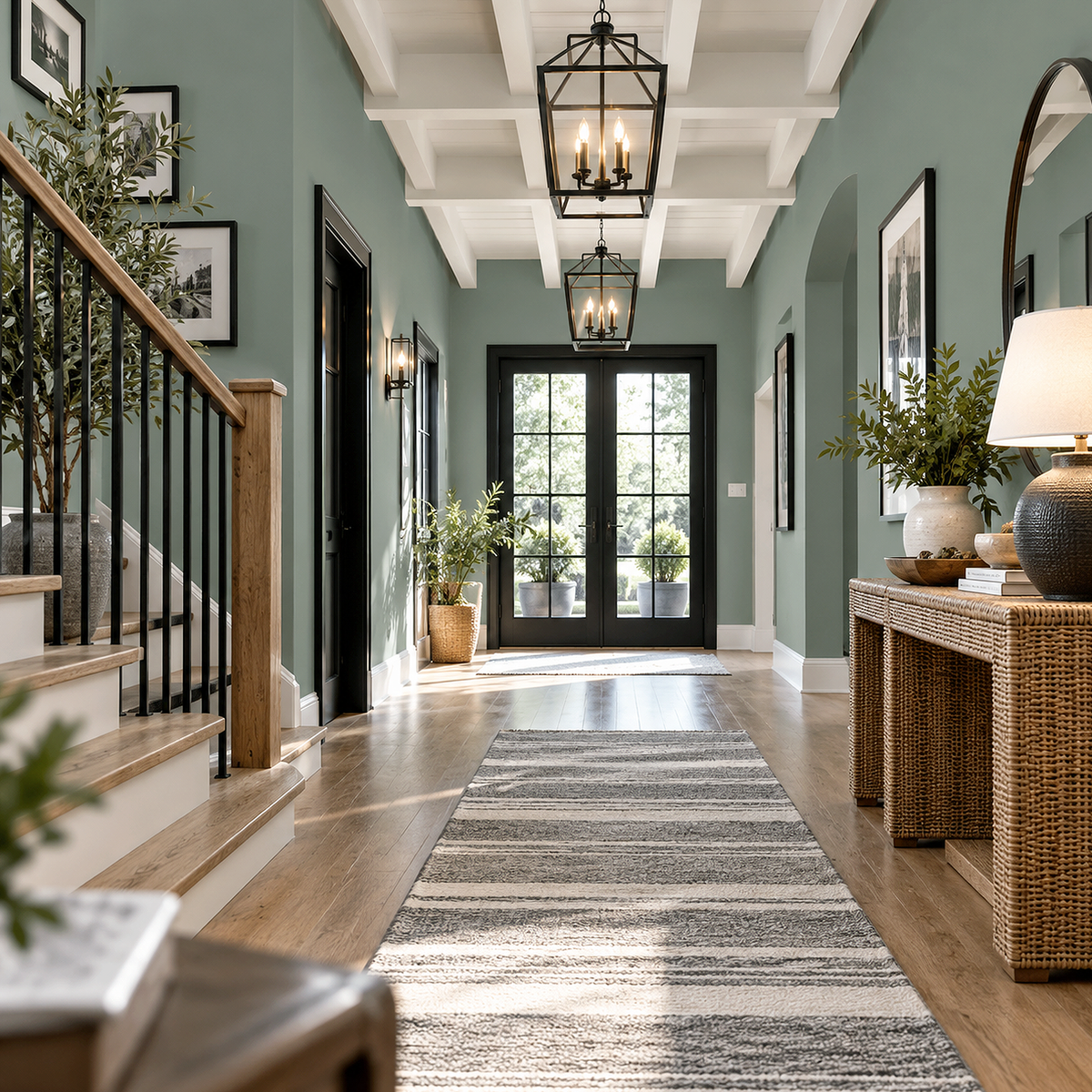 garden oasis painted hallway