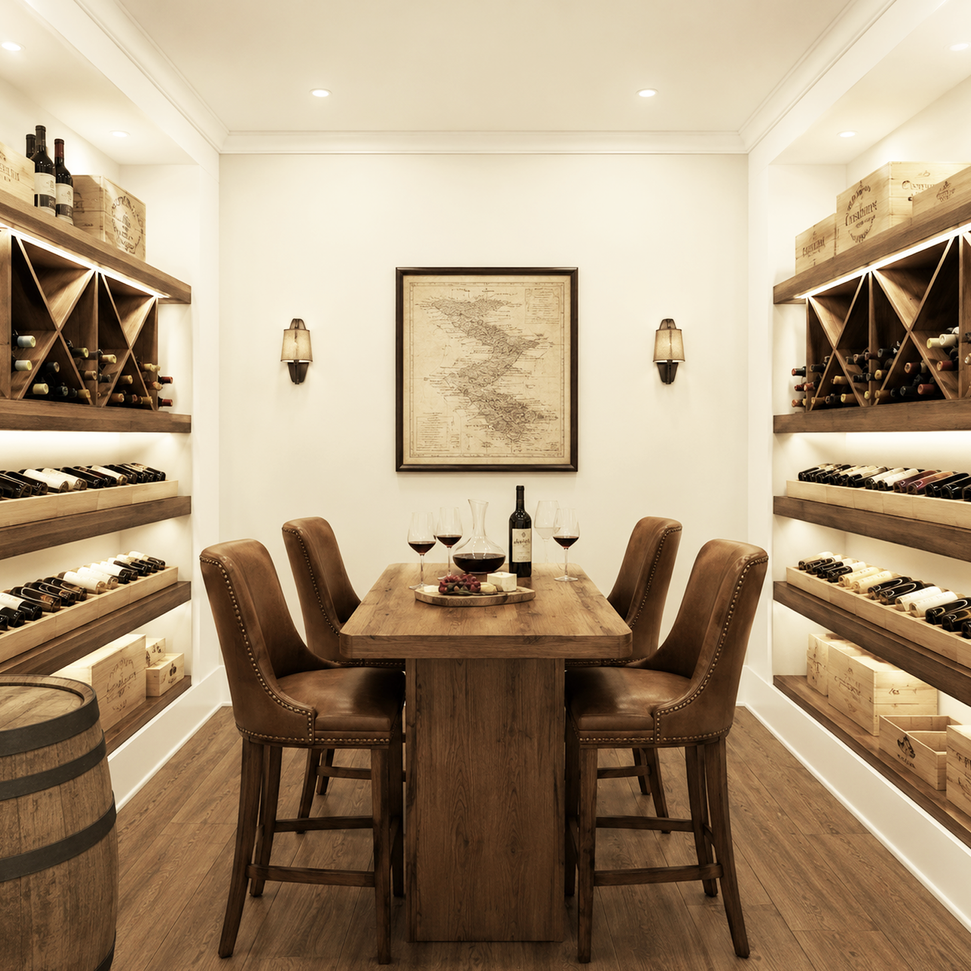 gentle cream painted wine cellar
