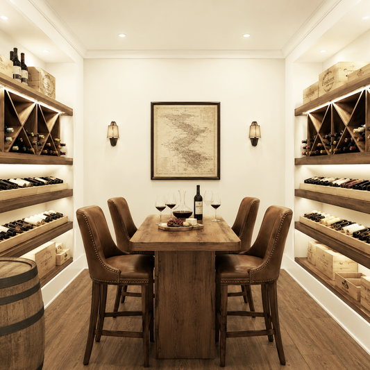 gentle cream painted wine cellar