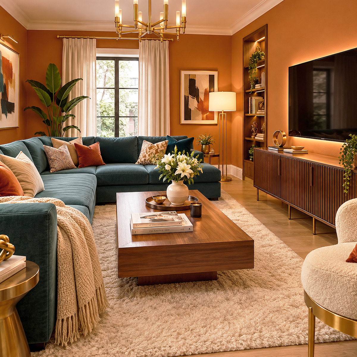 gold rush painted living room