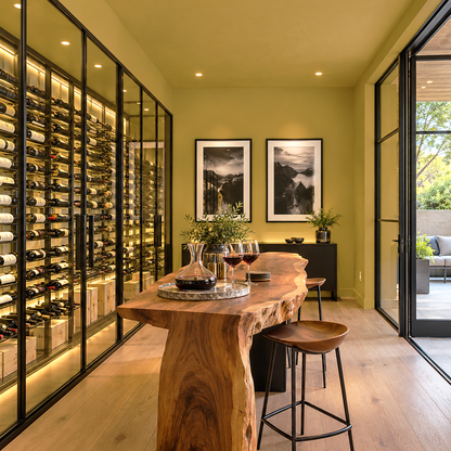 golden chalice painted home wine cellar