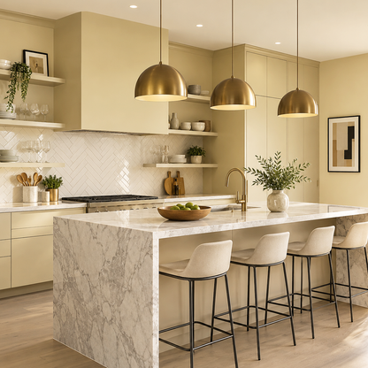 golden garden painted kitchen