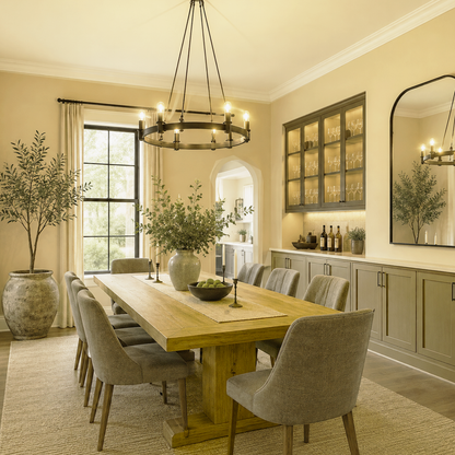 golden tan painted dining room