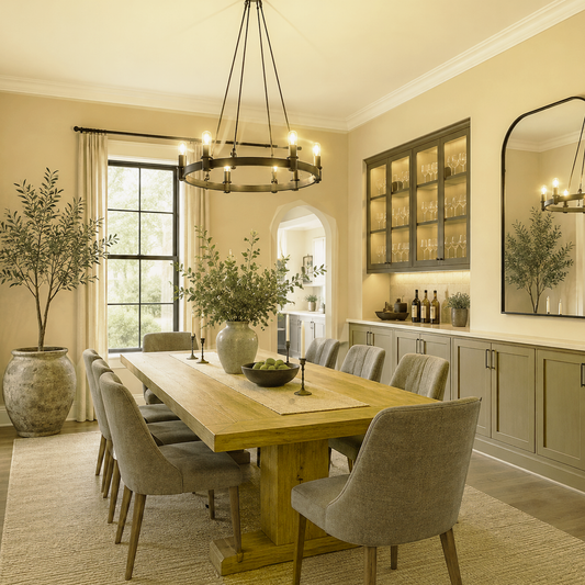 golden tan painted dining room