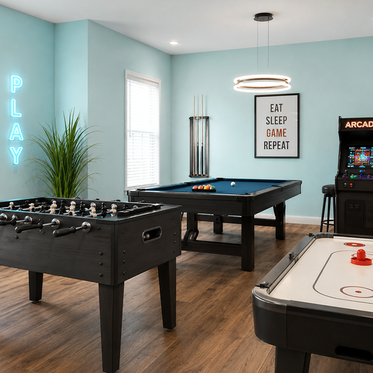 gossamer blue painted game room