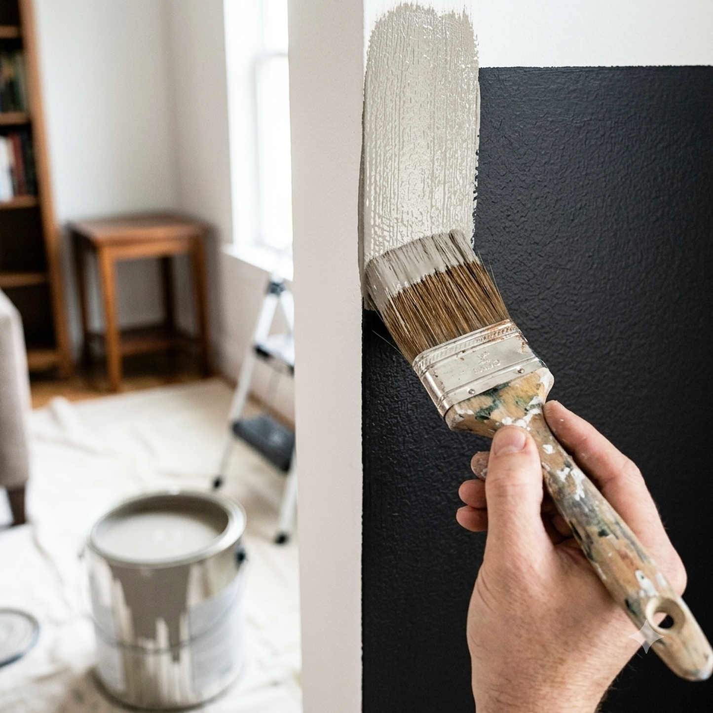 gray huskie paint brush