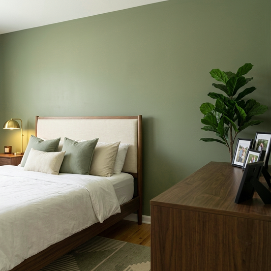 great barrington green painted bedroom