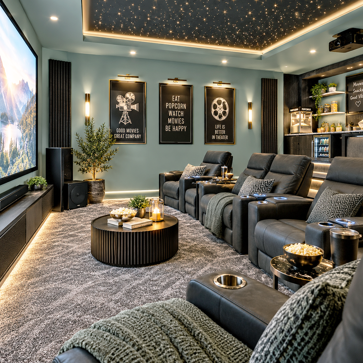 grenada villa painted home theater