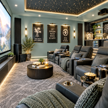 grenada villa painted home theater