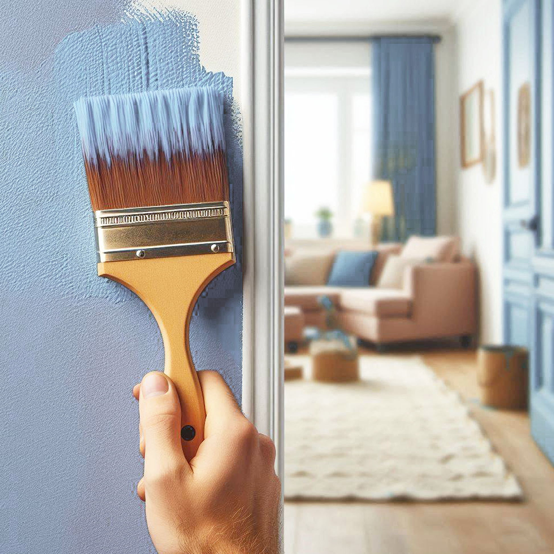 harlequin blue paint brush