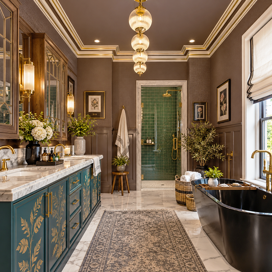 hasbrouck brown painted bathroom
