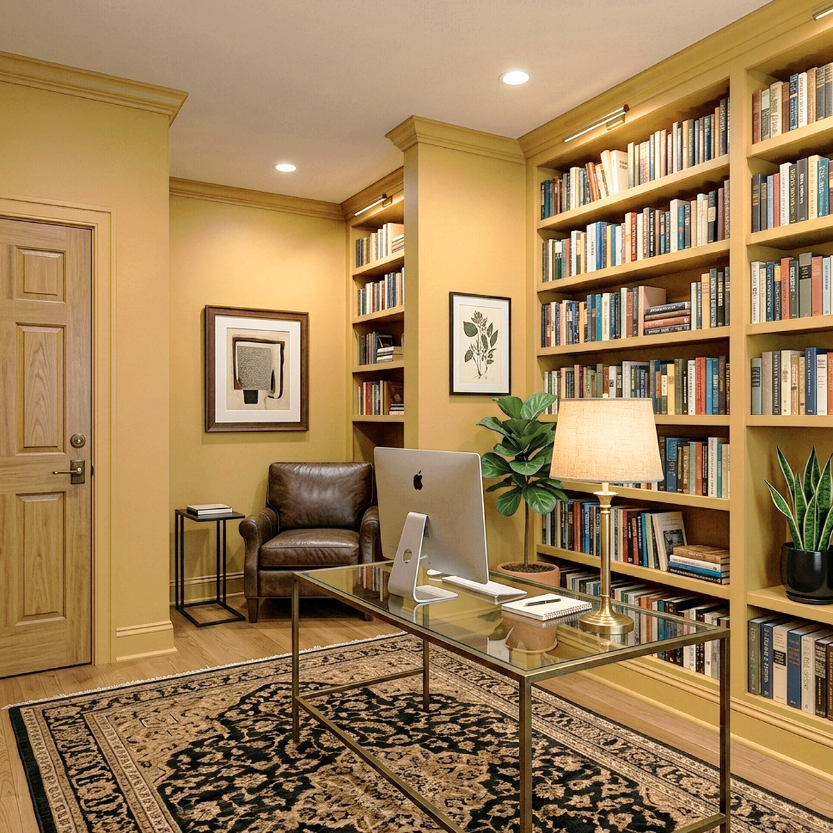 hathaway gold painted home library