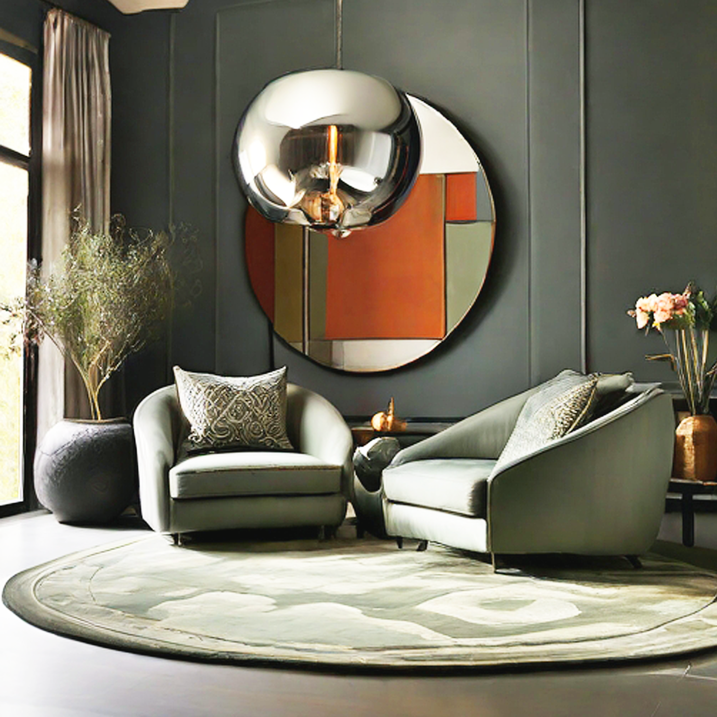 heather gray painted living room