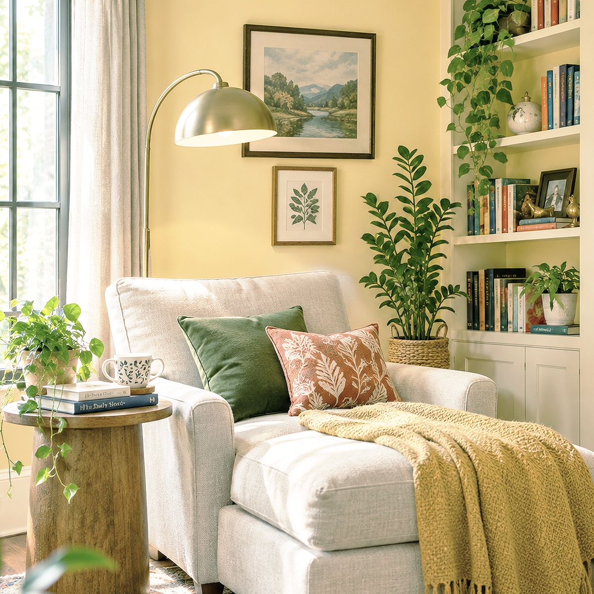 honeybee painted reading nook