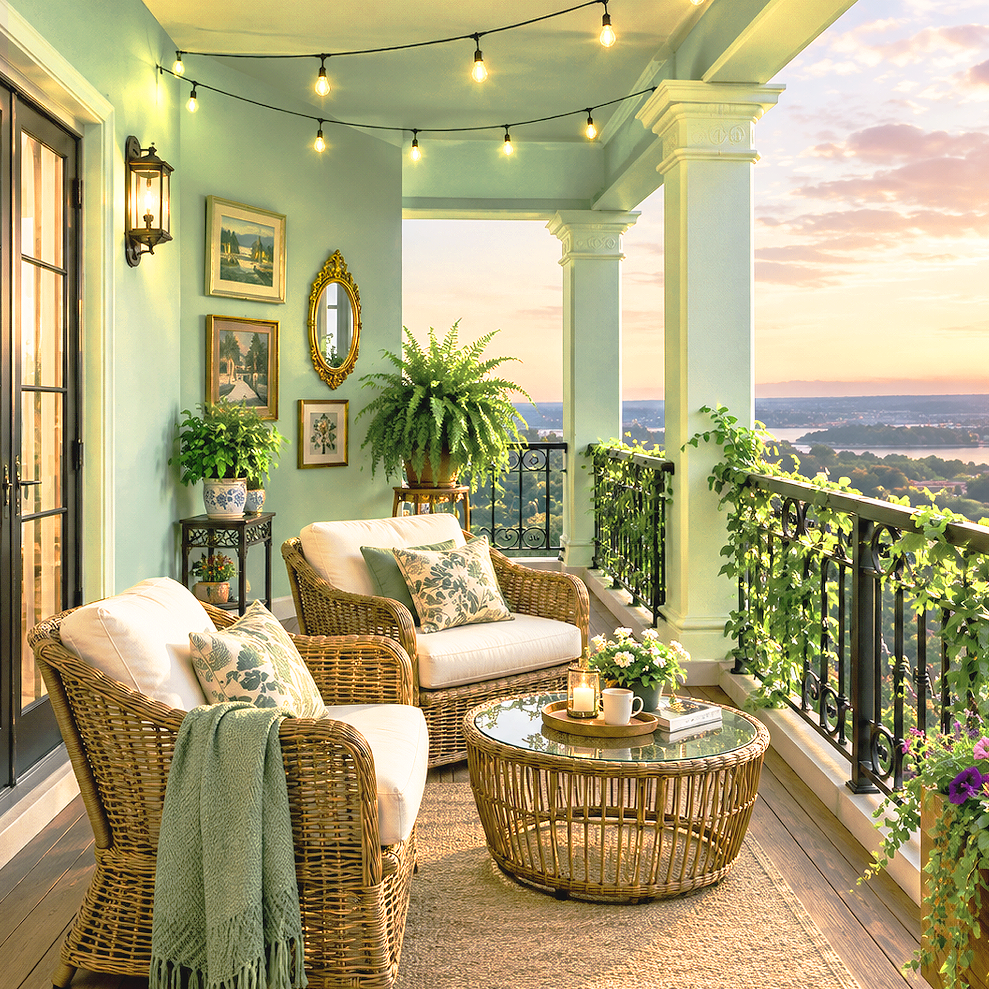 honeydew painted balcony