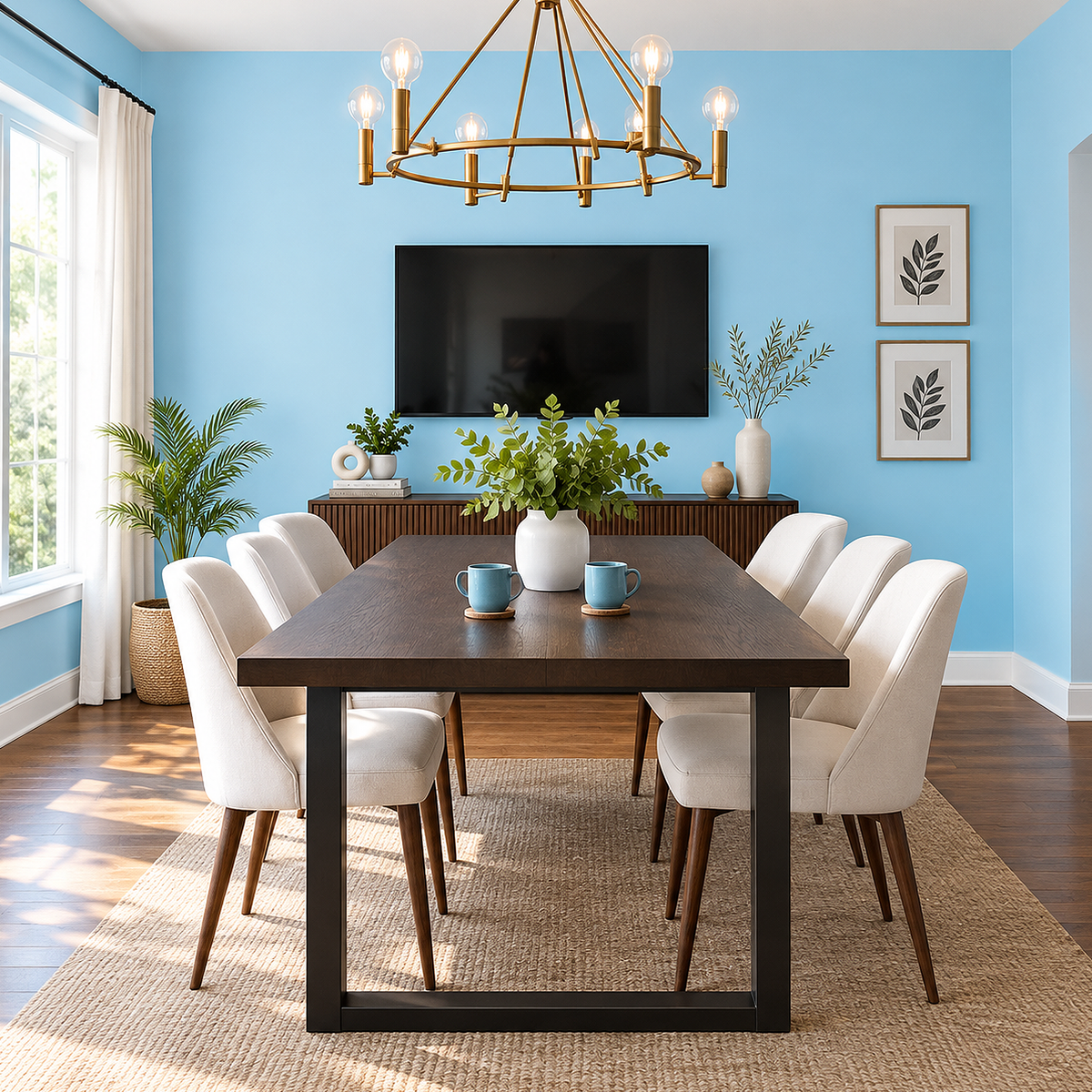 honolulu blue painted kitchen