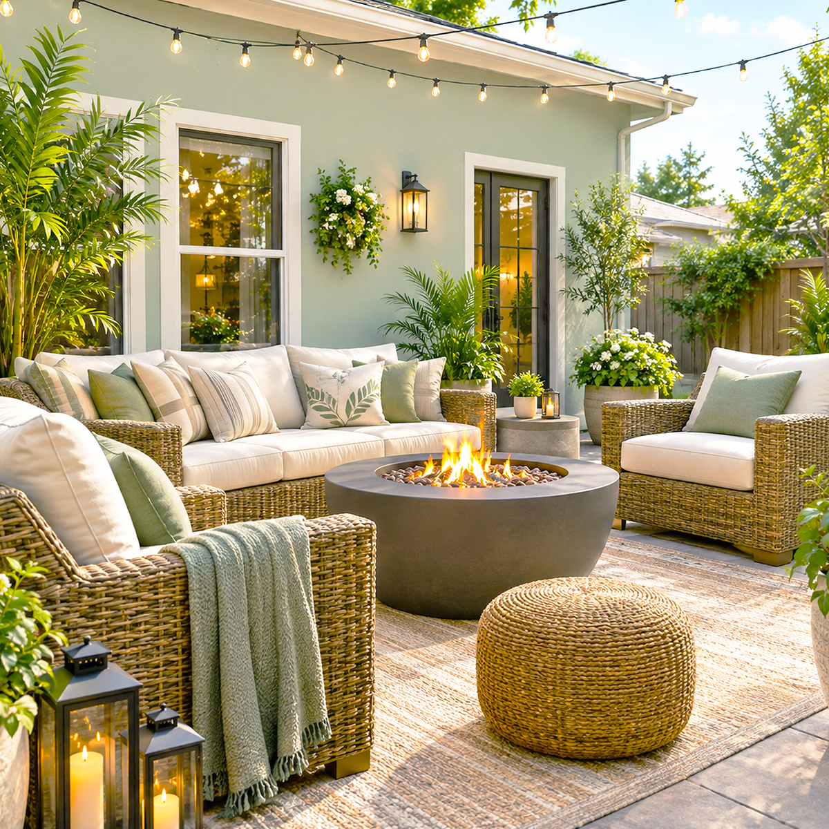 horizon gray painted backyard