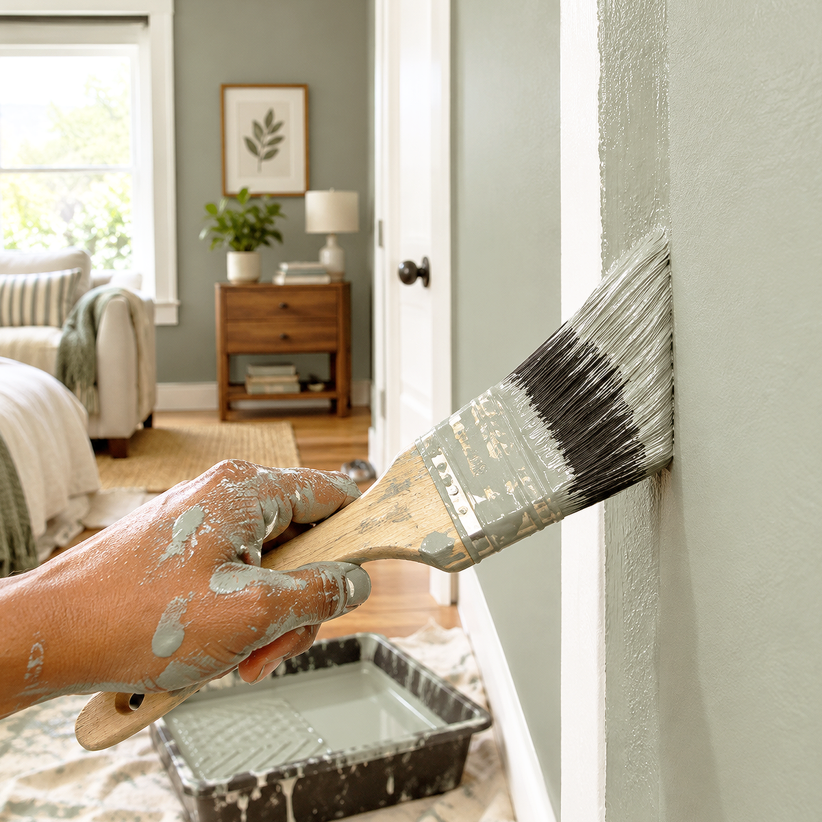 horizon gray paint brush