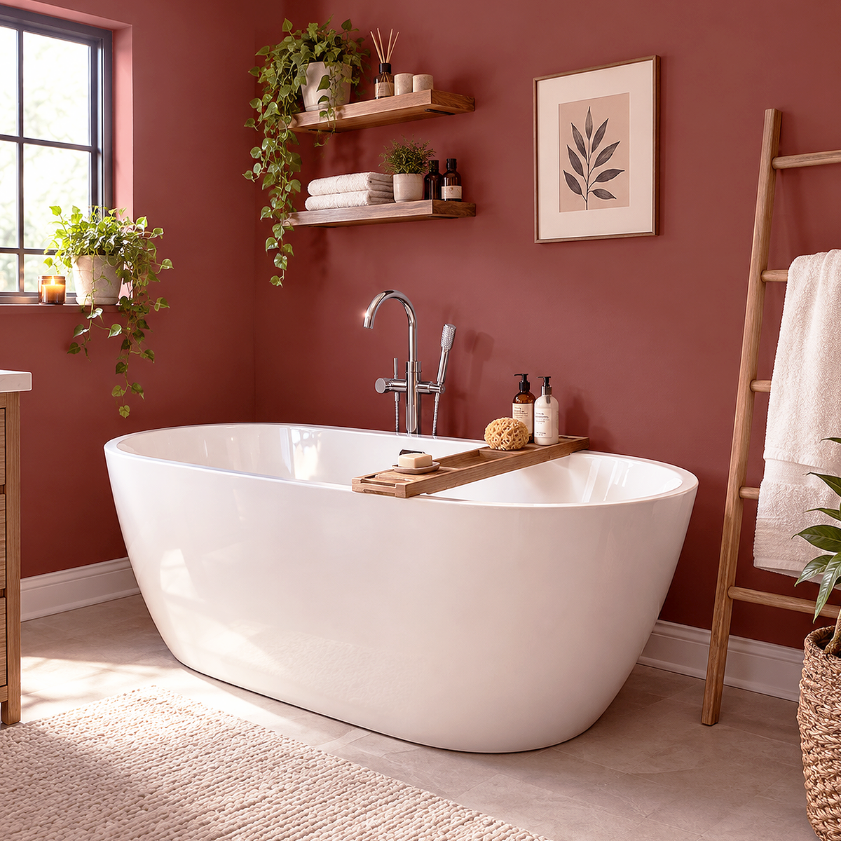 hot apple spice painted bathroom