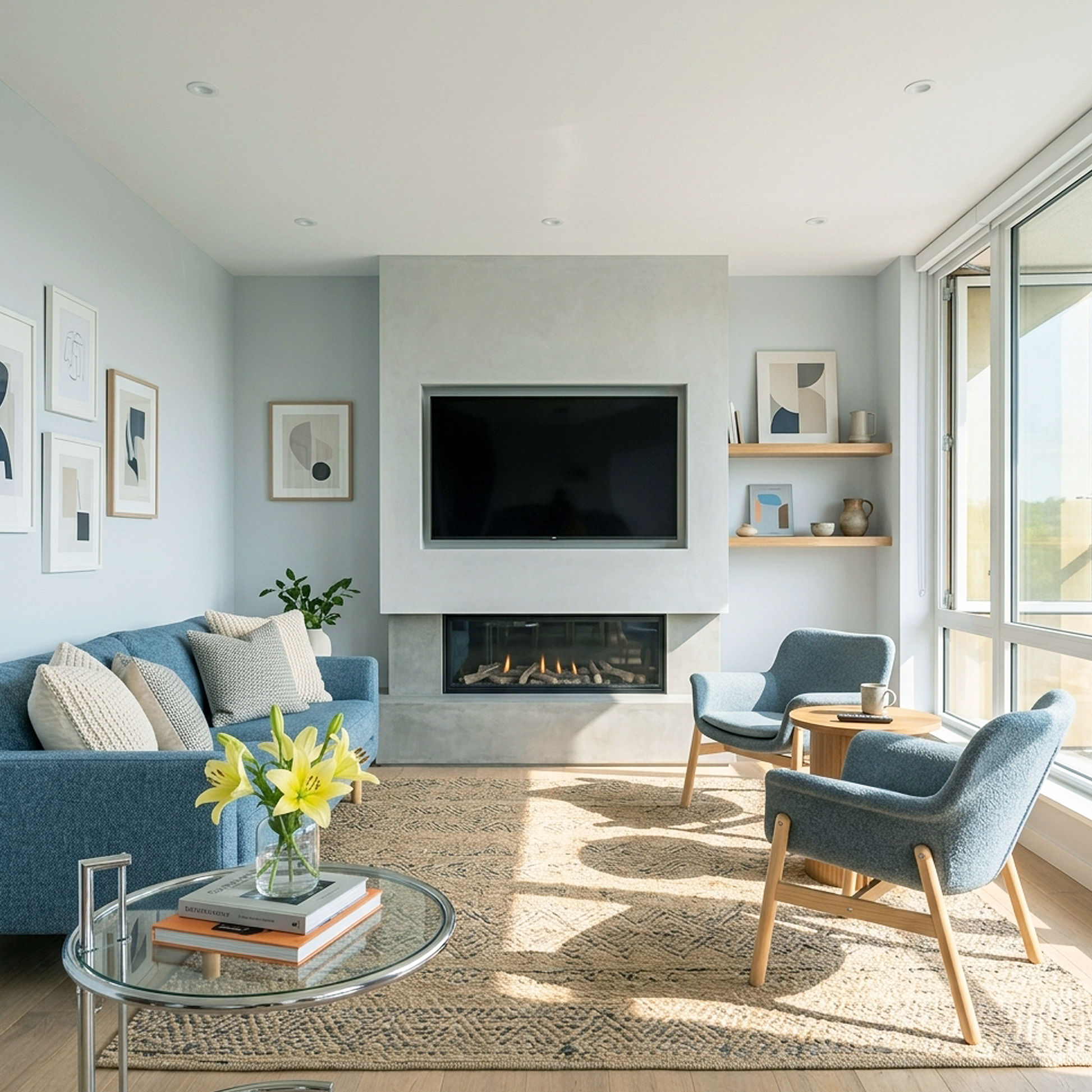 ice cube silver painted living room