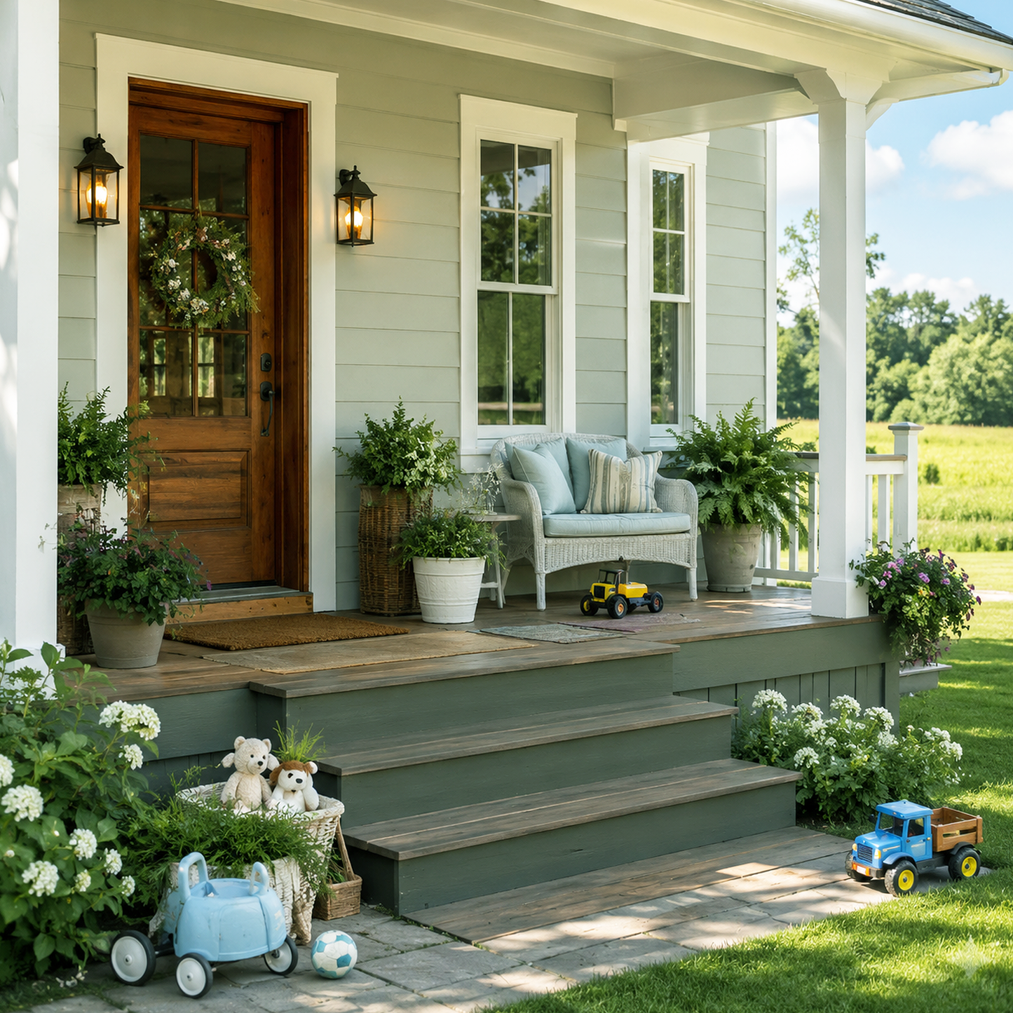 imperial gray painted front porch