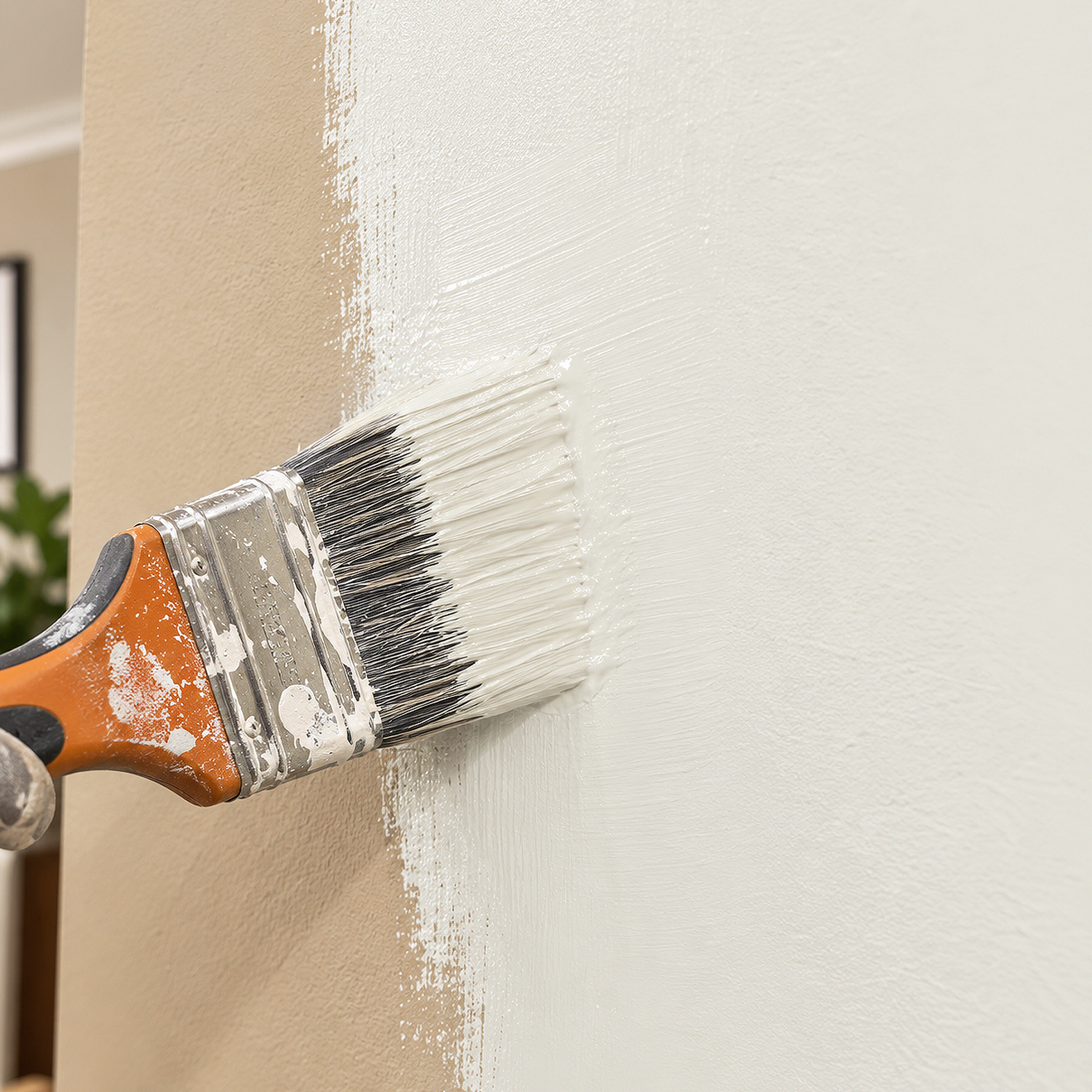 intense white paint brush
