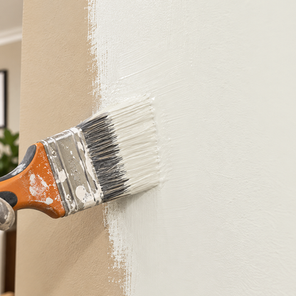 intense white paint brush